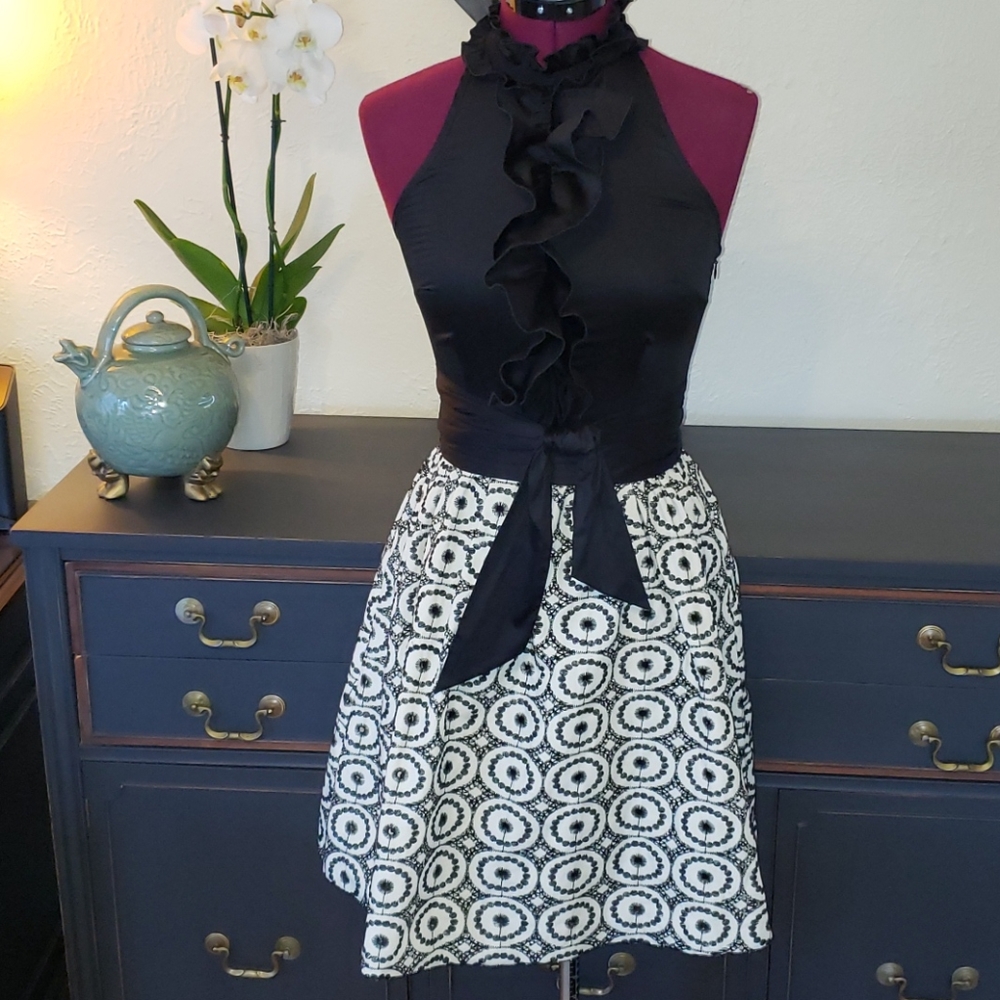 Anthropologie eyelet mock neck Weston Wear Dress